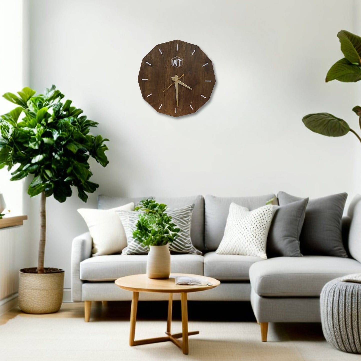 Hexagon Wall Clock – Elegant Wooden Wall Clock for Home & Office