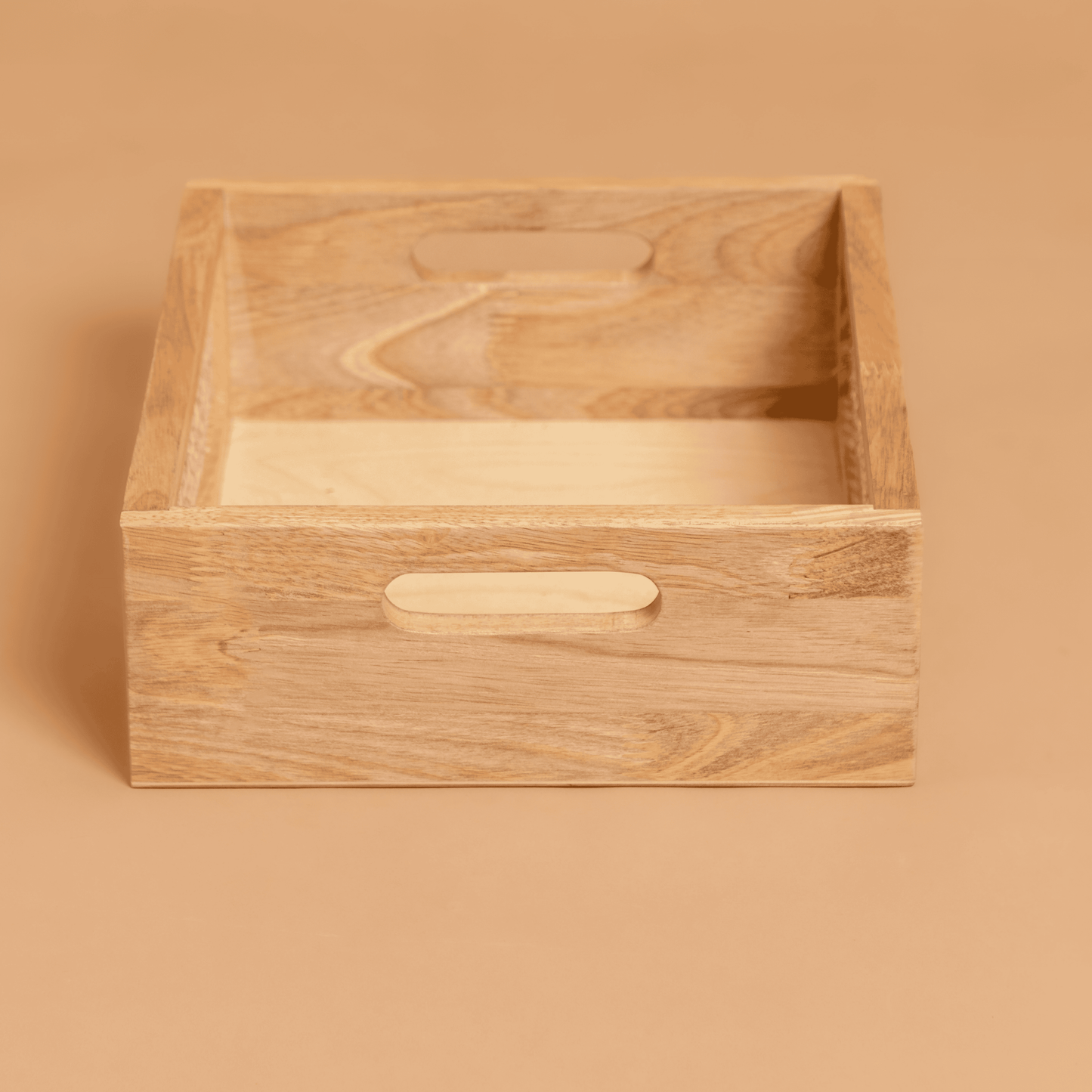 Solid Wood and Rattan Wicker Storage Basket