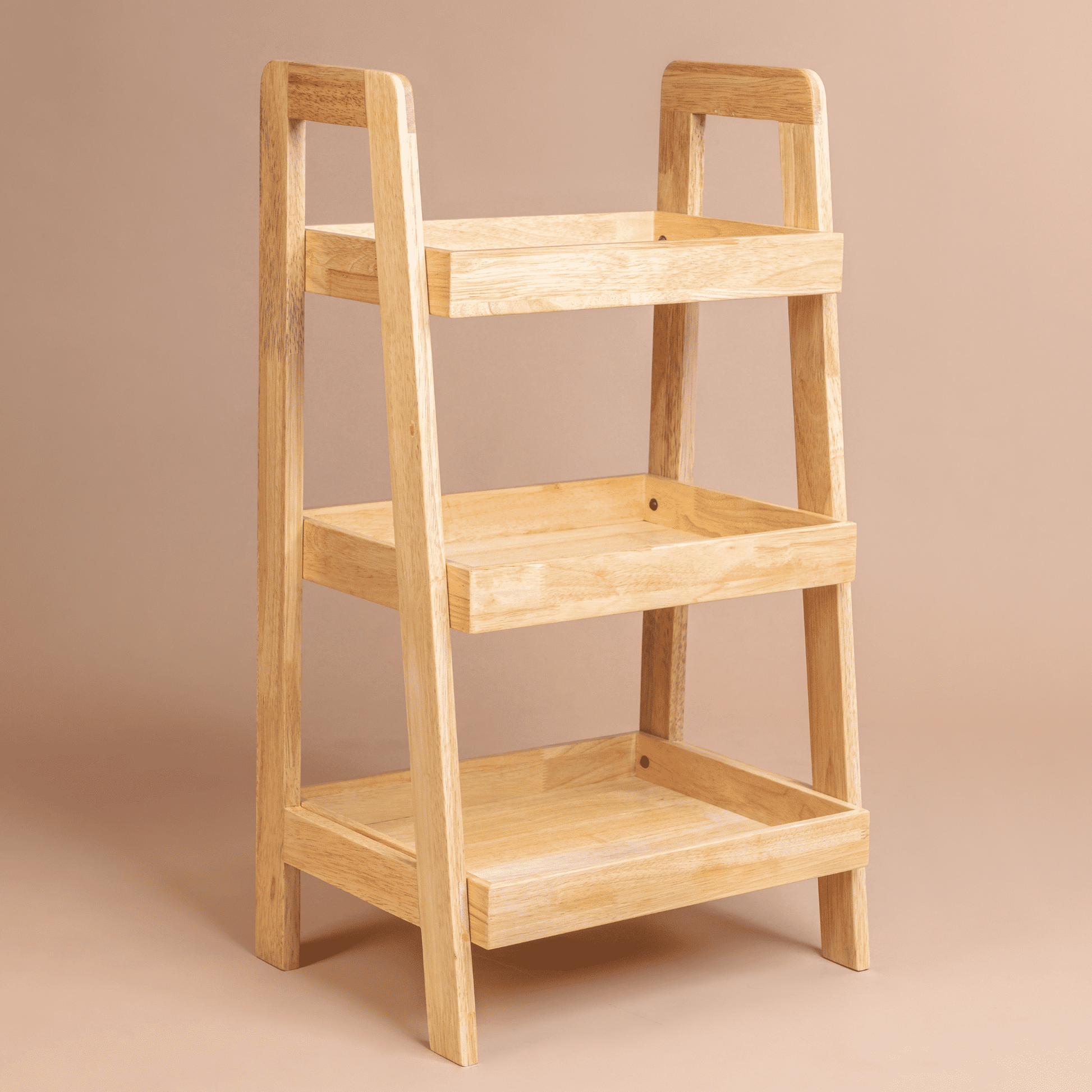 Solid Wood 3-Tier Shelf Rack - Natural - Wood Trendz  