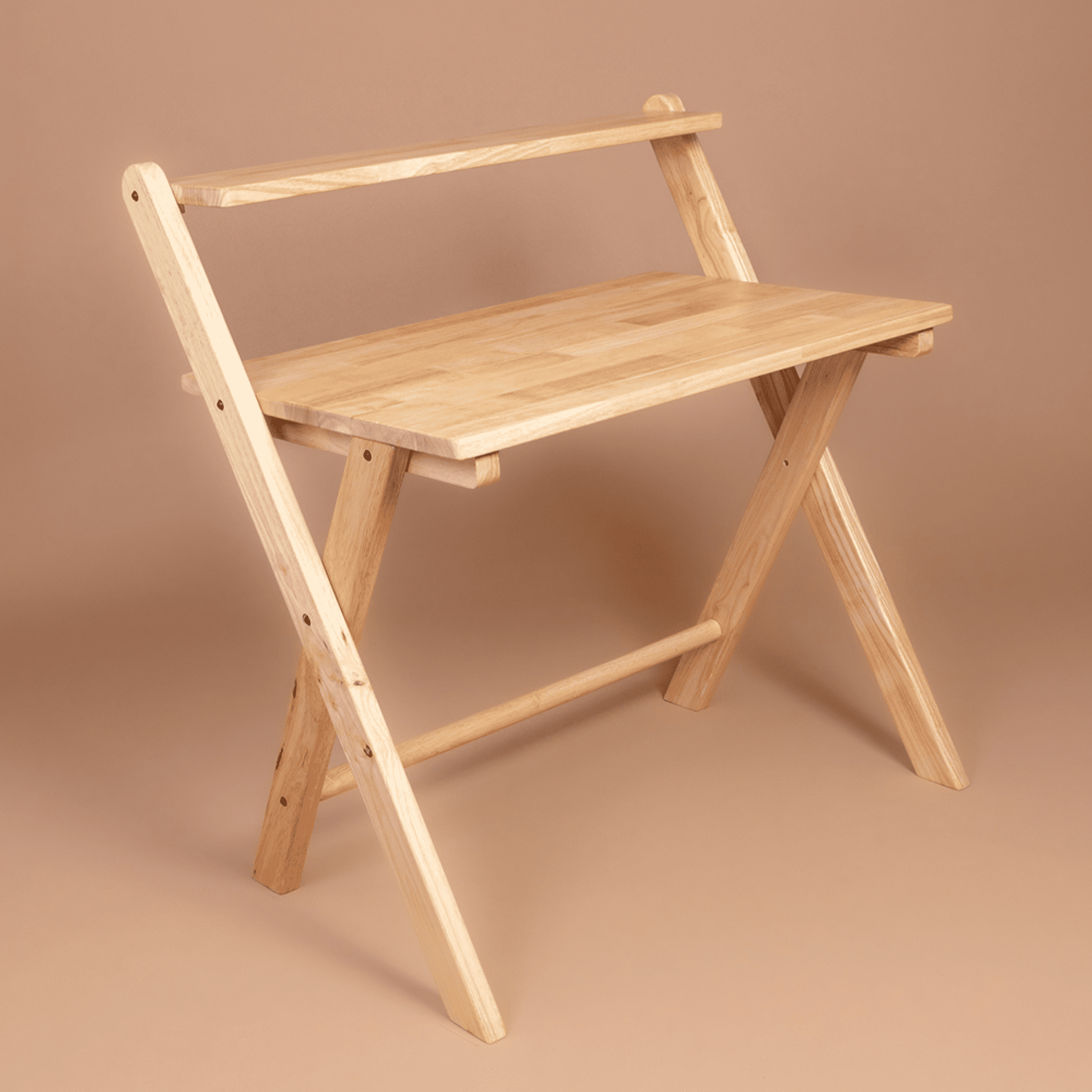 Study Nook: Solid Wood Dual Platform Versatile Study Table - Natural - Wood Trendz  