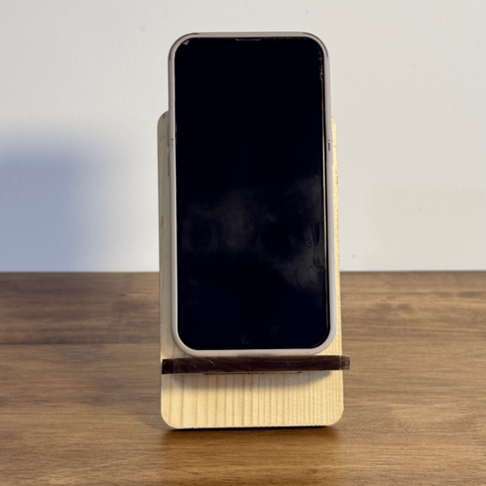 Wooden Phone Stand – Solid Pinewood Mobile Stand for Desk