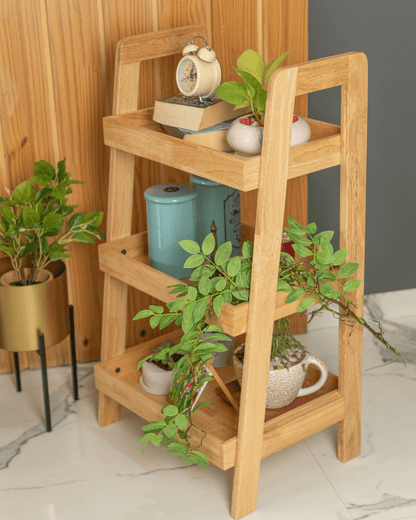 Solid Wood 3-Tier Shelf Rack - Natural - Wood Trendz  