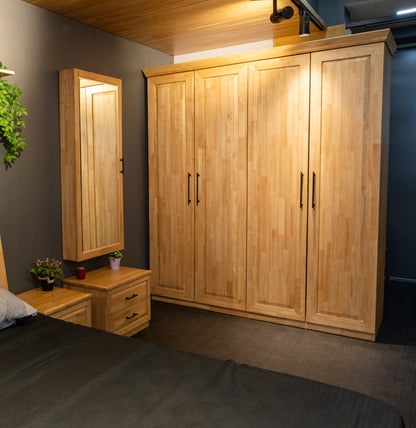Solid Wood Double Door Wardrobe with Maximum Storage - Versatile Dual Cupboard Design - Wood Trendz  