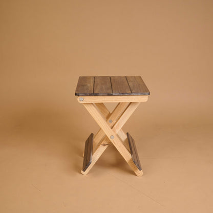 Foldable Compact Wood Stool: Stylish and Practical Seating Solution - Grey - Wood Trendz  