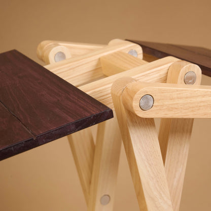 Foldable Compact Wood Stool: Stylish and Practical Seating Solution - Rose Wood - Wood Trendz  