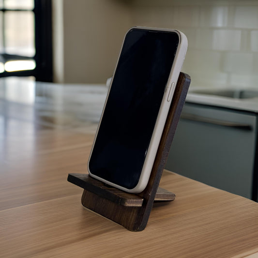 Wooden Phone Stand – Solid Pinewood Mobile Stand for Desk