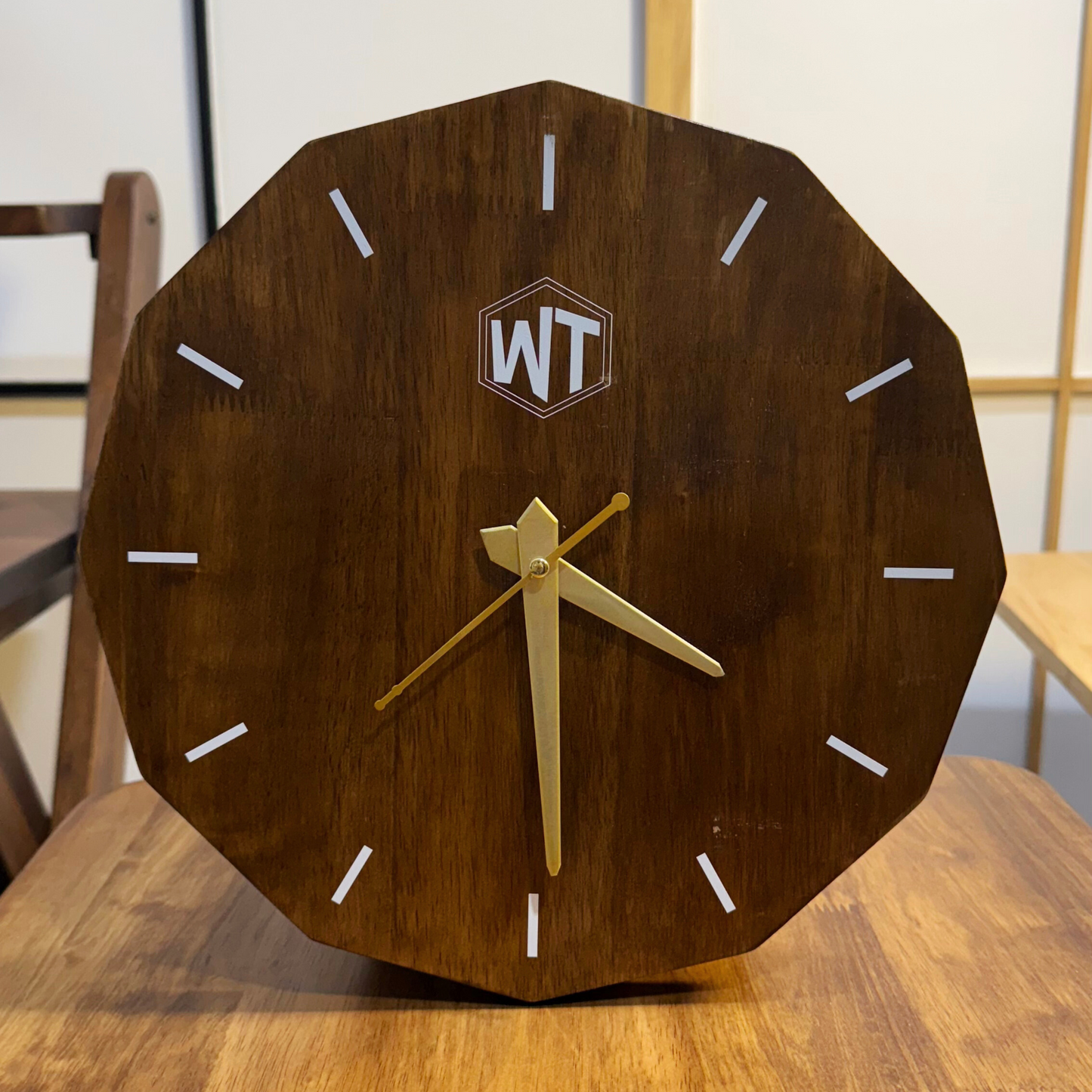 Hexagon Wall Clock – Elegant Wooden Wall Clock for Home & Office