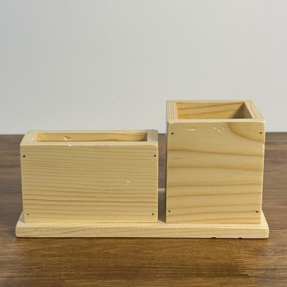Wooden Pen Stand – Multi-Functional Desk Organizer with Phone & Card Holder