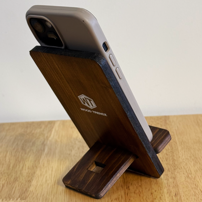 Wooden Phone Stand – Solid Pinewood Mobile Stand for Desk