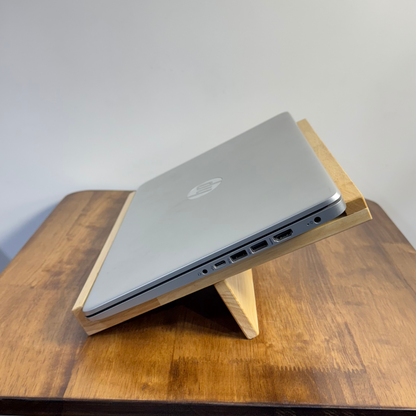 Solid Wood Adjustable Laptop Stand – 3-Level Height, Portable & Durable