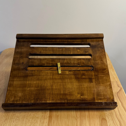 Solid Wood Adjustable Laptop Stand – 3-Level Height, Portable & Durable