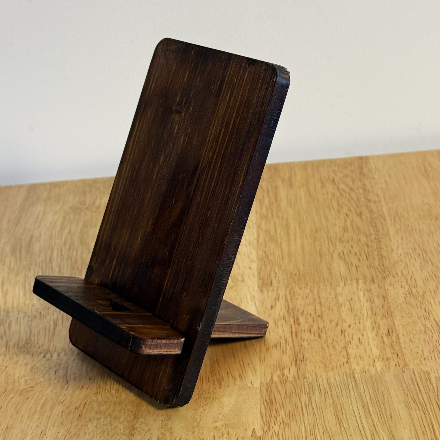 Wooden Phone Stand – Solid Pinewood Mobile Stand for Desk