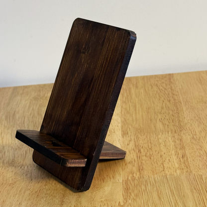 Wooden Phone Stand – Solid Pinewood Mobile Stand for Desk