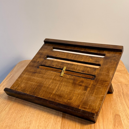 Solid Wood Adjustable Laptop Stand – 3-Level Height, Portable & Durable