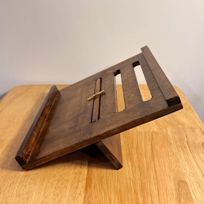 Solid Wood Adjustable Laptop Stand – 3-Level Height, Portable & Durable