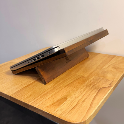 Solid Wood Adjustable Laptop Stand – 3-Level Height, Portable & Durable