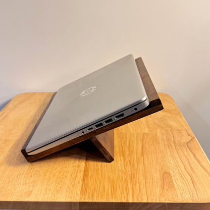 Solid Wood Adjustable Laptop Stand – 3-Level Height, Portable & Durable
