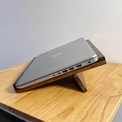 Solid Wood Adjustable Laptop Stand – 3-Level Height, Portable & Durable