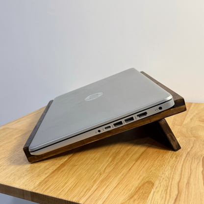 Solid Wood Adjustable Laptop Stand – 3-Level Height, Portable & Durable