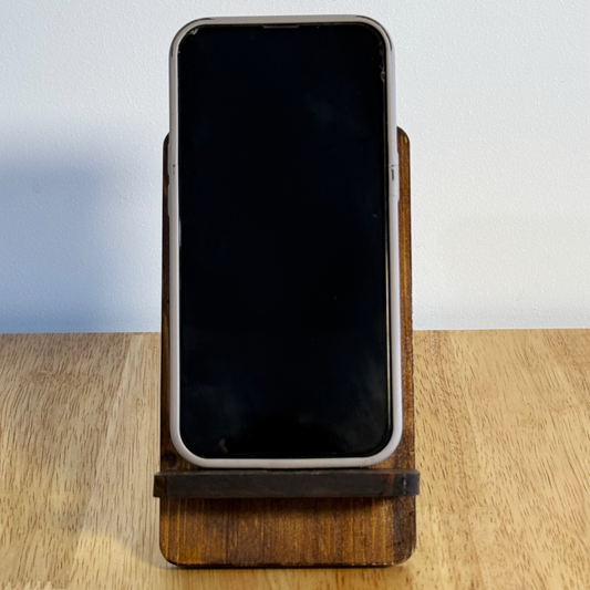 Wooden Phone Stand – Solid Pinewood Mobile Stand for Desk