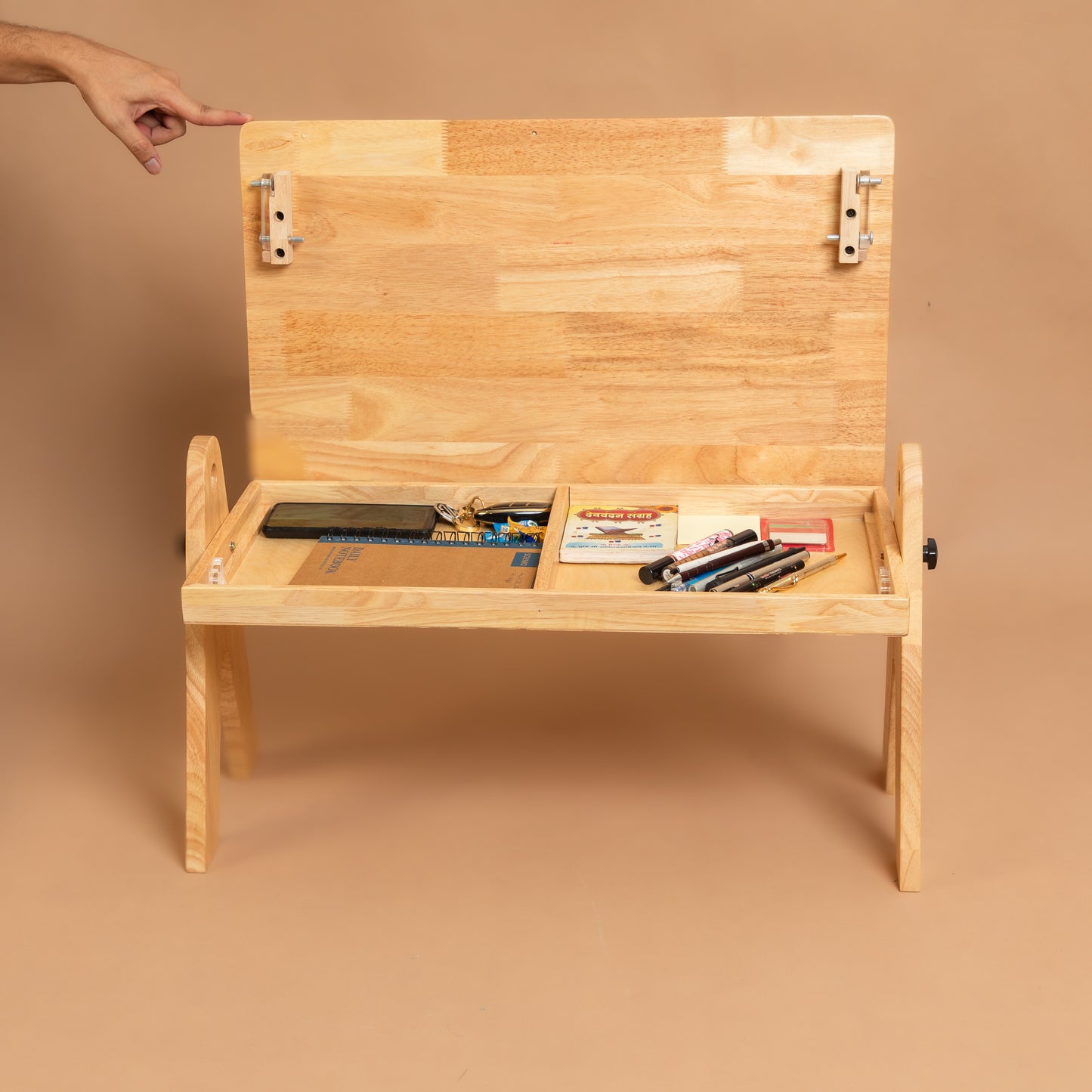 FlexiDesk - Foldable Laptop Table | Solid Wood & Adjustable with storage