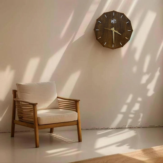 Hexagon Wall Clock – Elegant Wooden Wall Clock for Home & Office