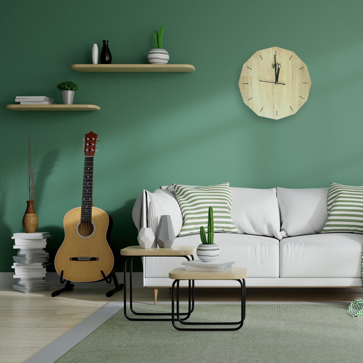 Hexagon Wall Clock – Elegant Wooden Wall Clock for Home & Office