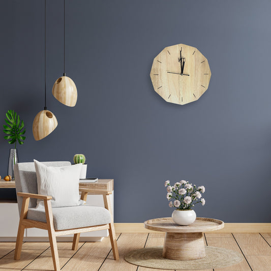 Hexagon Wall Clock – Elegant Wooden Wall Clock for Home & Office